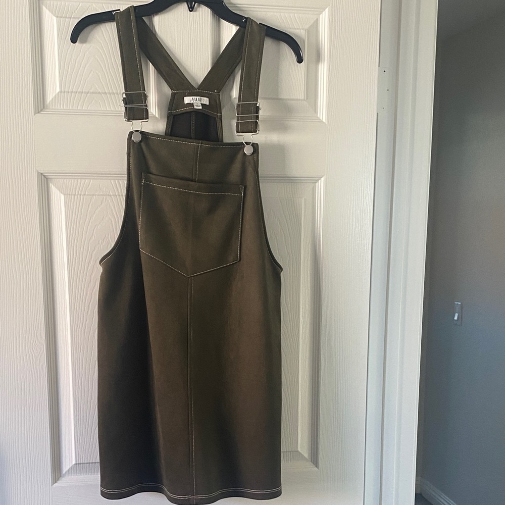 AUW Olive Green Overall Dress